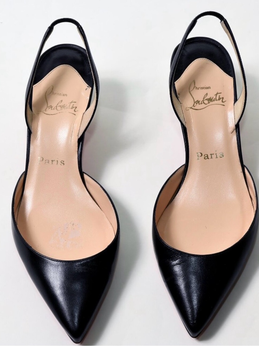 Christian Louboutin Black Pointed Slingback Pumps - Picture 8 of 8